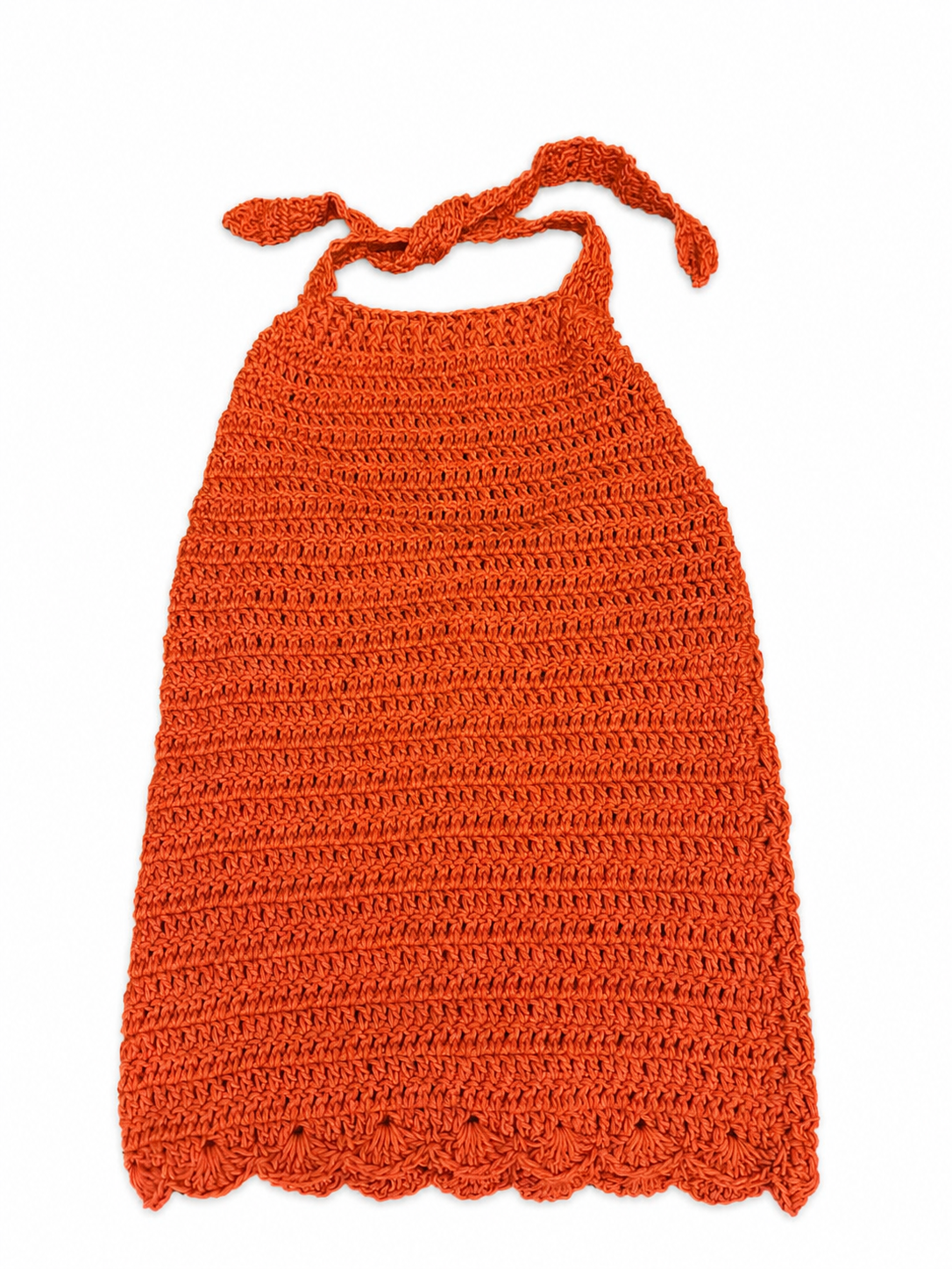 Crochet Halter Dress - Orange