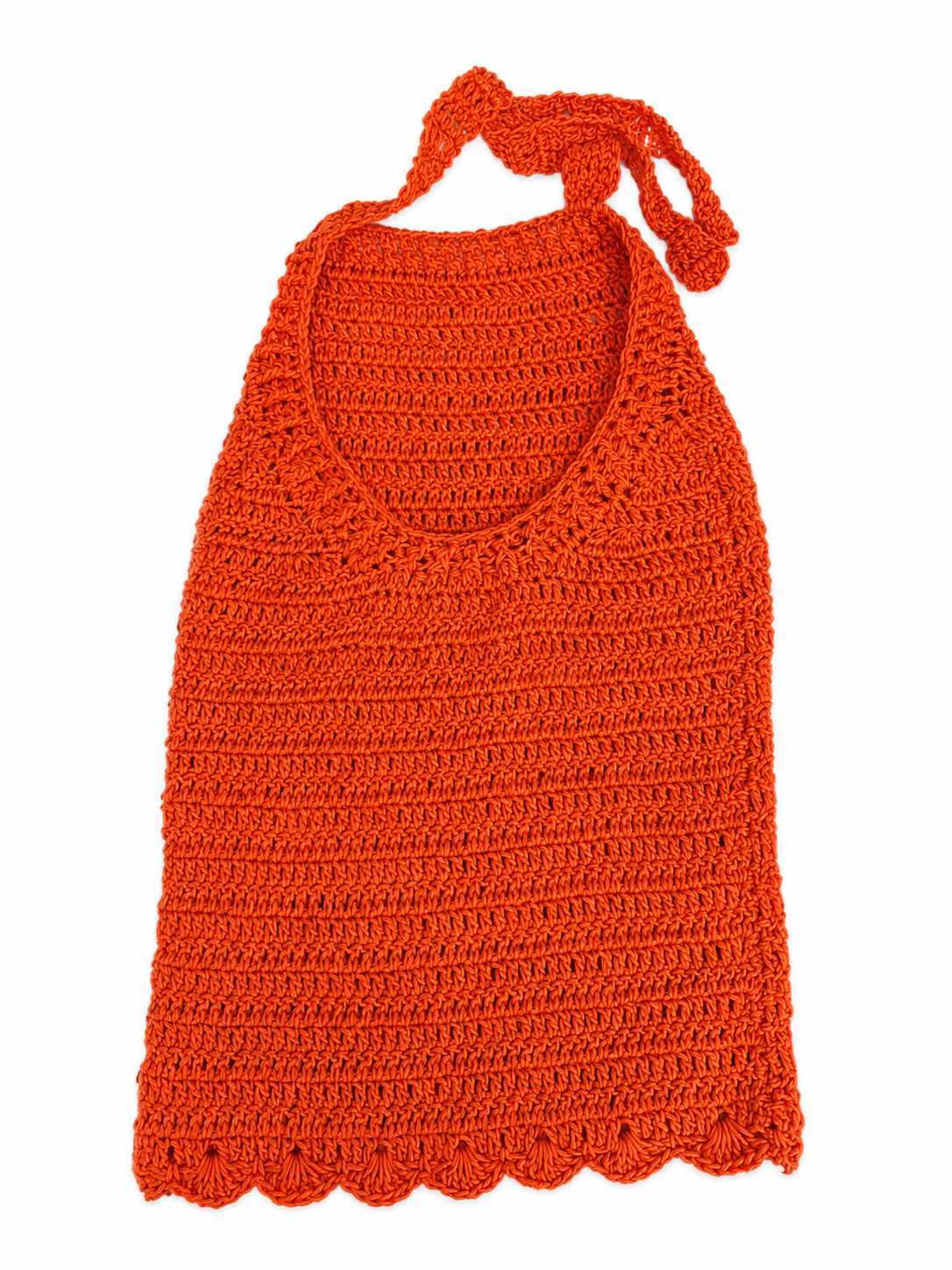 Crochet Halter Dress - Orange