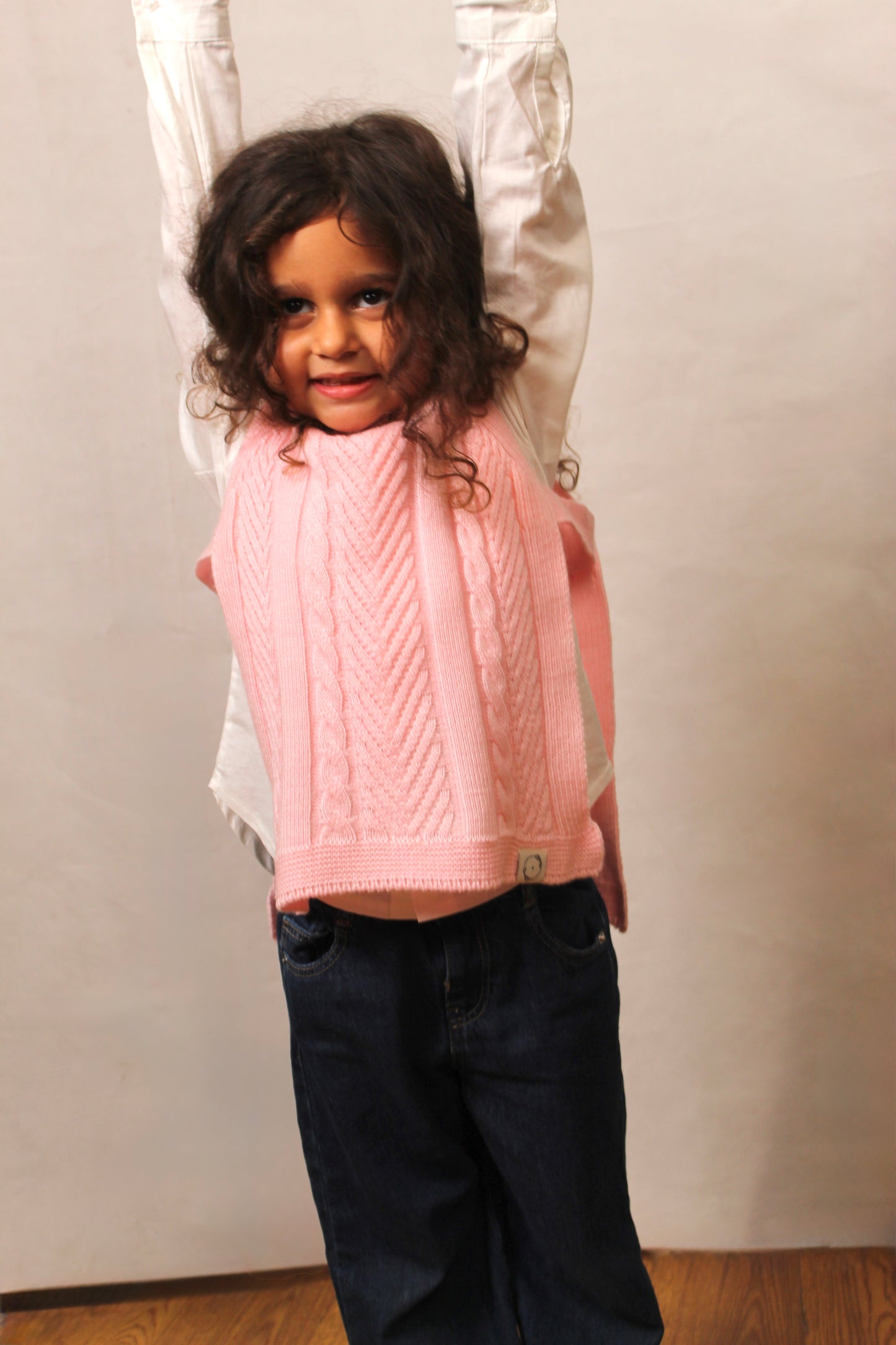 Open-Side Knit Vest - Rose