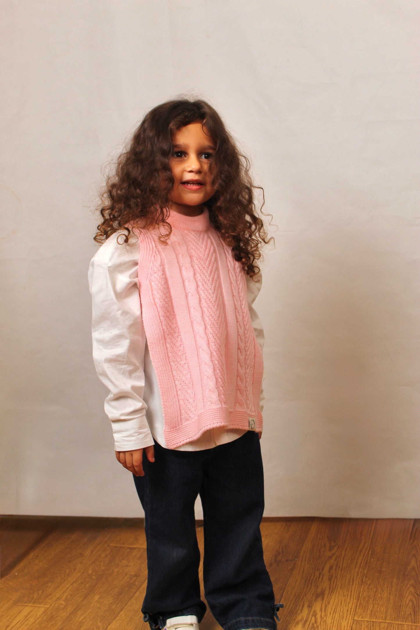 Open-Side Knit Vest - Rose