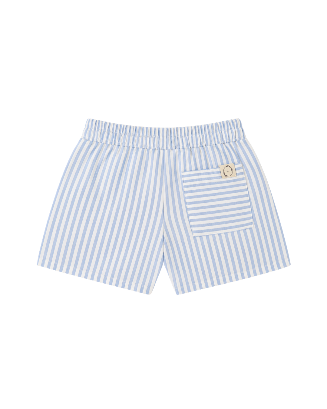 Striped Linen Shorts - Sky Blue